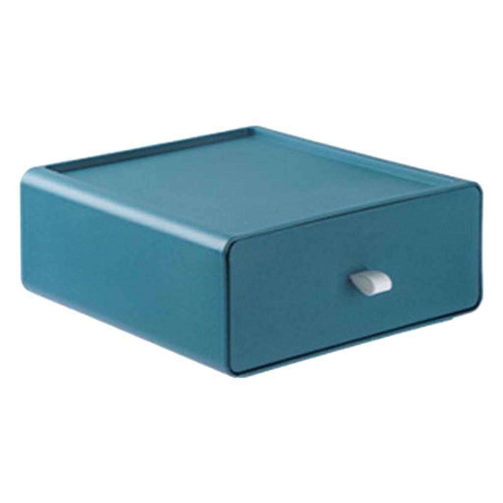 Desktop Drawer Organizer Cosmetic Organiser Jewelry Cabinet Multi-Function Blue