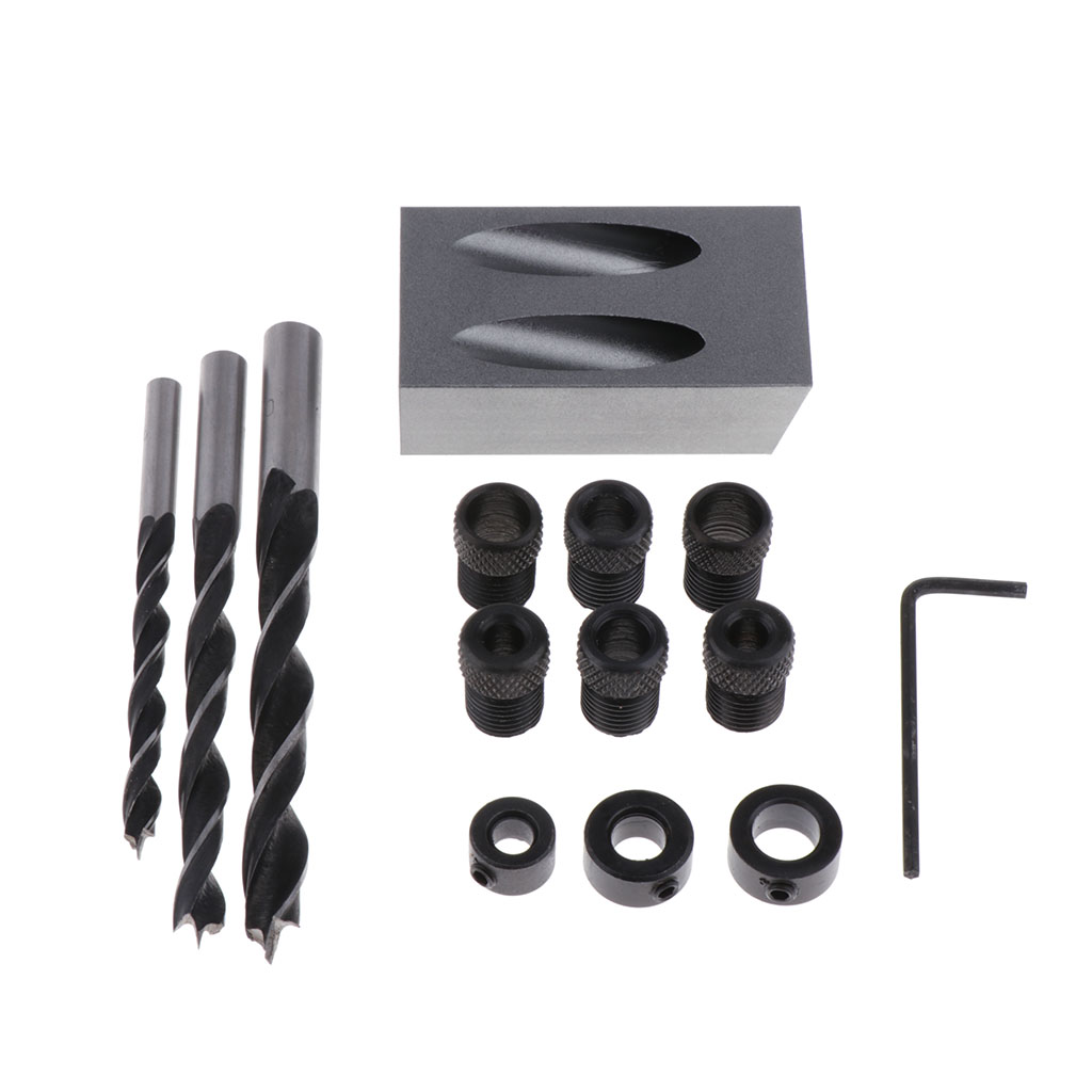 15 Degree Oblique Hole Positioner Woodworking DIY Carpentry Tools 14pcs