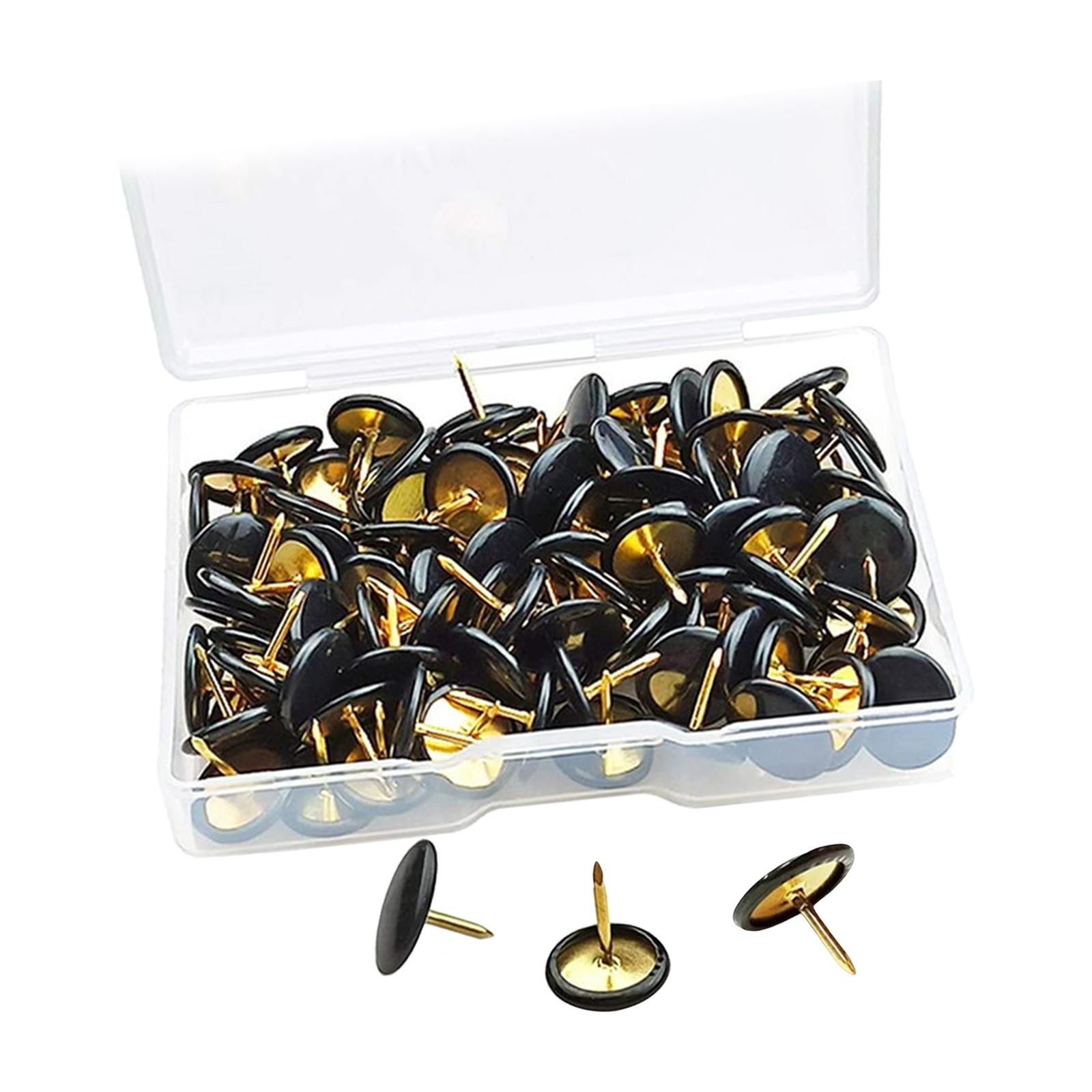Push Pins Flat Back Black