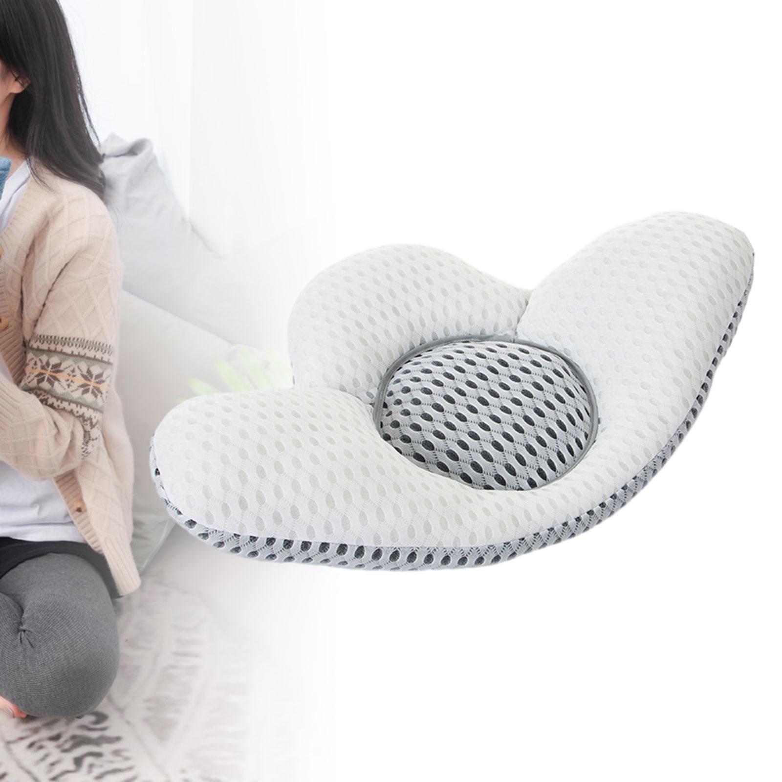 3D Lumbar Pillow Adjustable Height Practical Gadgets Detachable Back Cushion Grey White