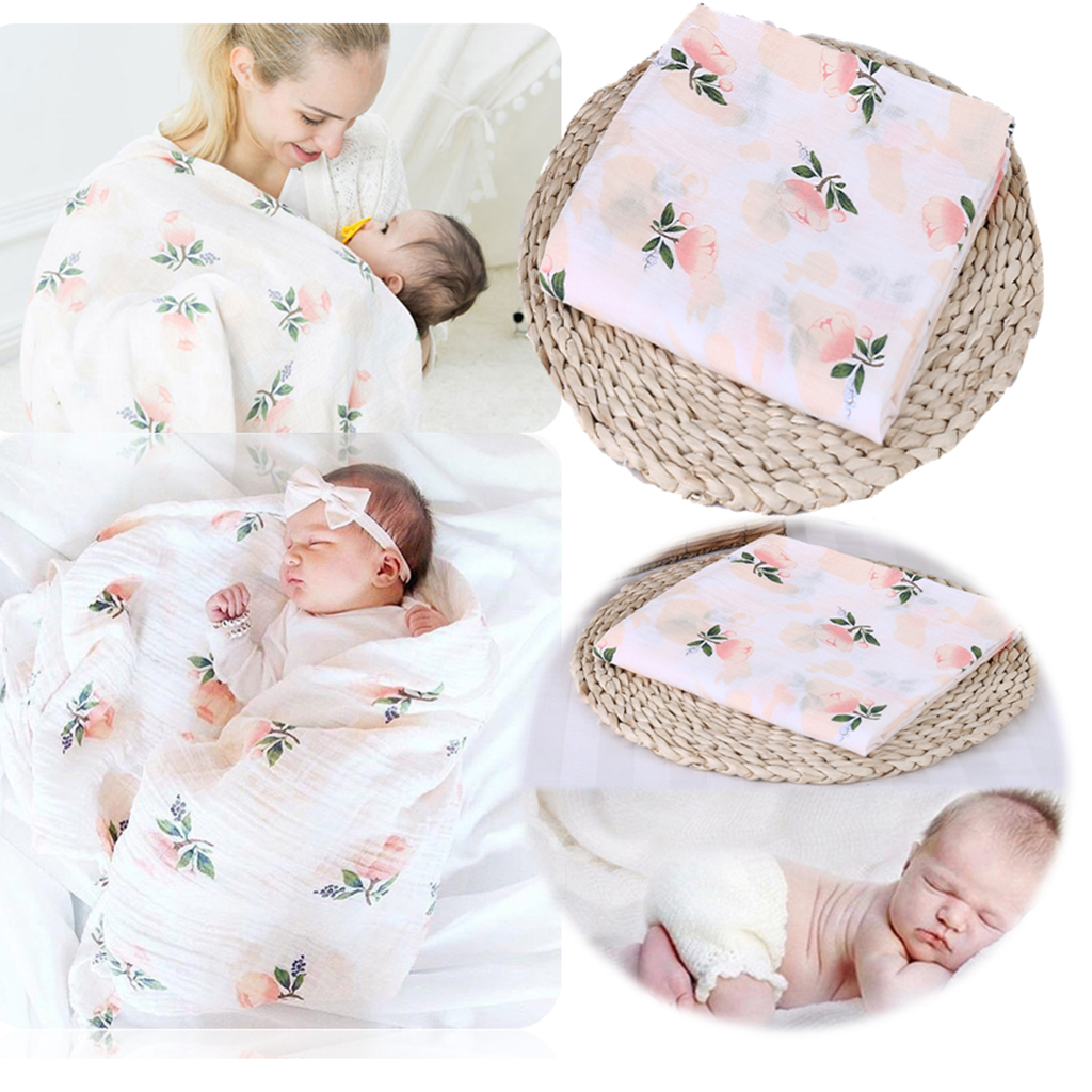 Baby Blanket Cotton Muslin Quilt Newborn Stroller Blankets ...