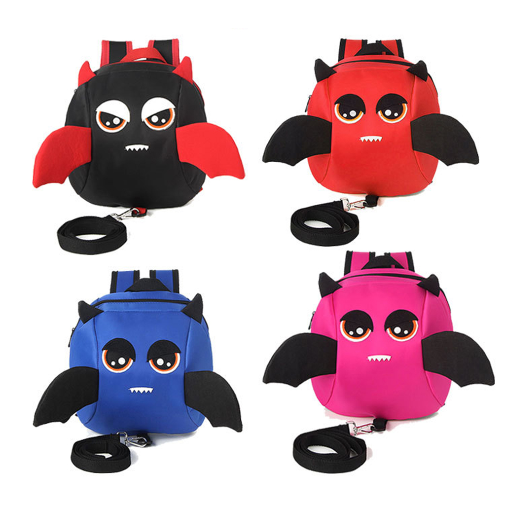 Children's Anti-Lost Harness Backpack Kindergarten Bag Red Eye demon