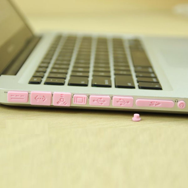 Silicon Anti-Dust Plug Cover Stopper for MacBook Pro Air - Pink