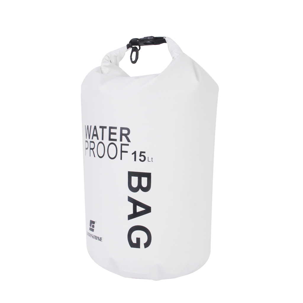 15L Waterproof Dry Bag Pouch for Camping Boating Fishing Rafting White