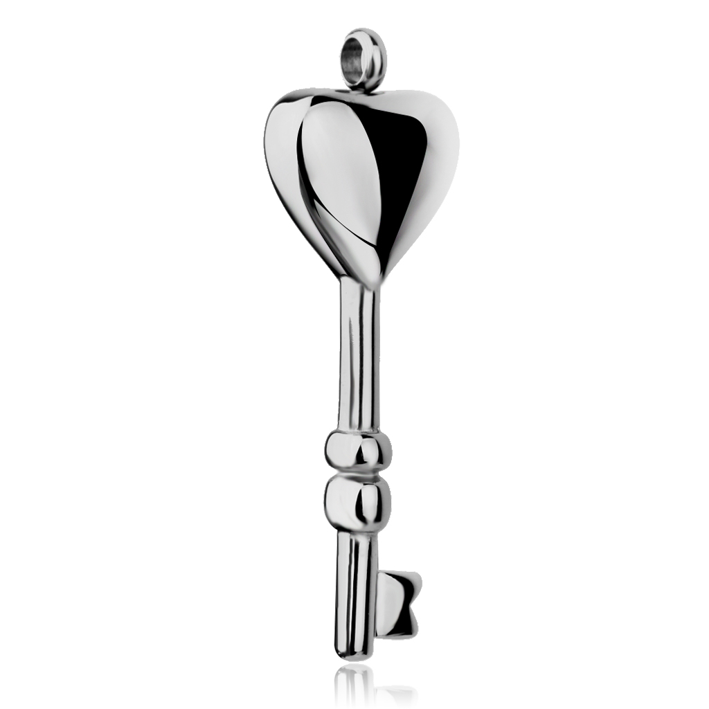 Women Stainless Steel Cremation Memorial Pedant Heart Door Key Silver 