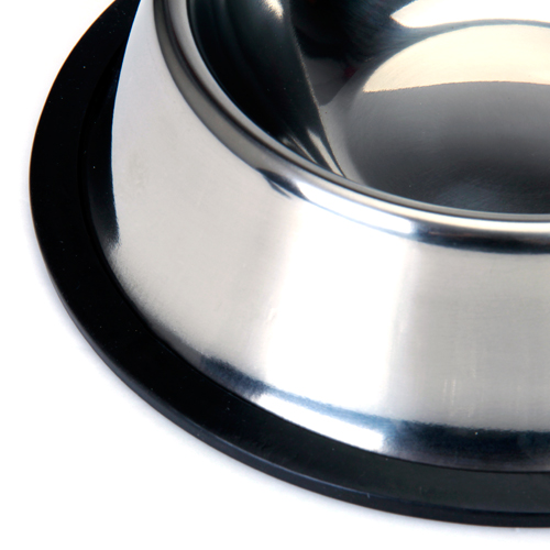 Stainless Steel Dish Bowl w/ Rubber Ring for Pet Dog Cat - 4#