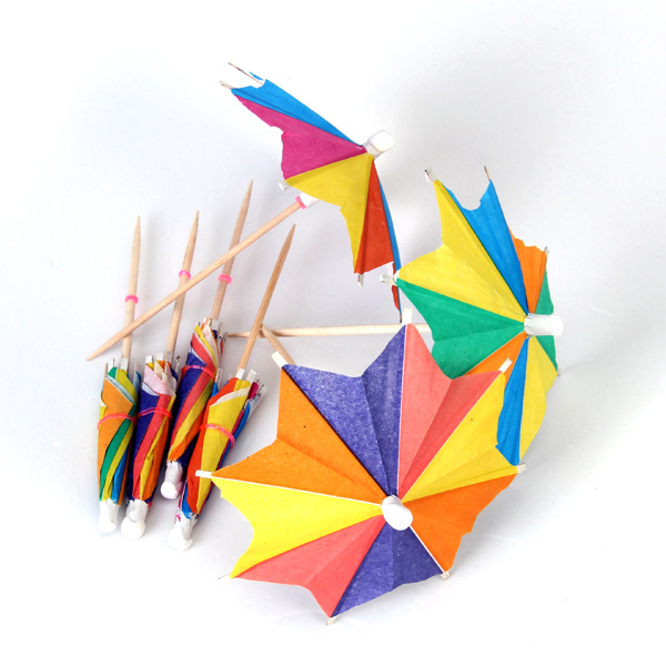 Eight-square Paper Cocktail Drink Sticks Parasol Umbrella Picks