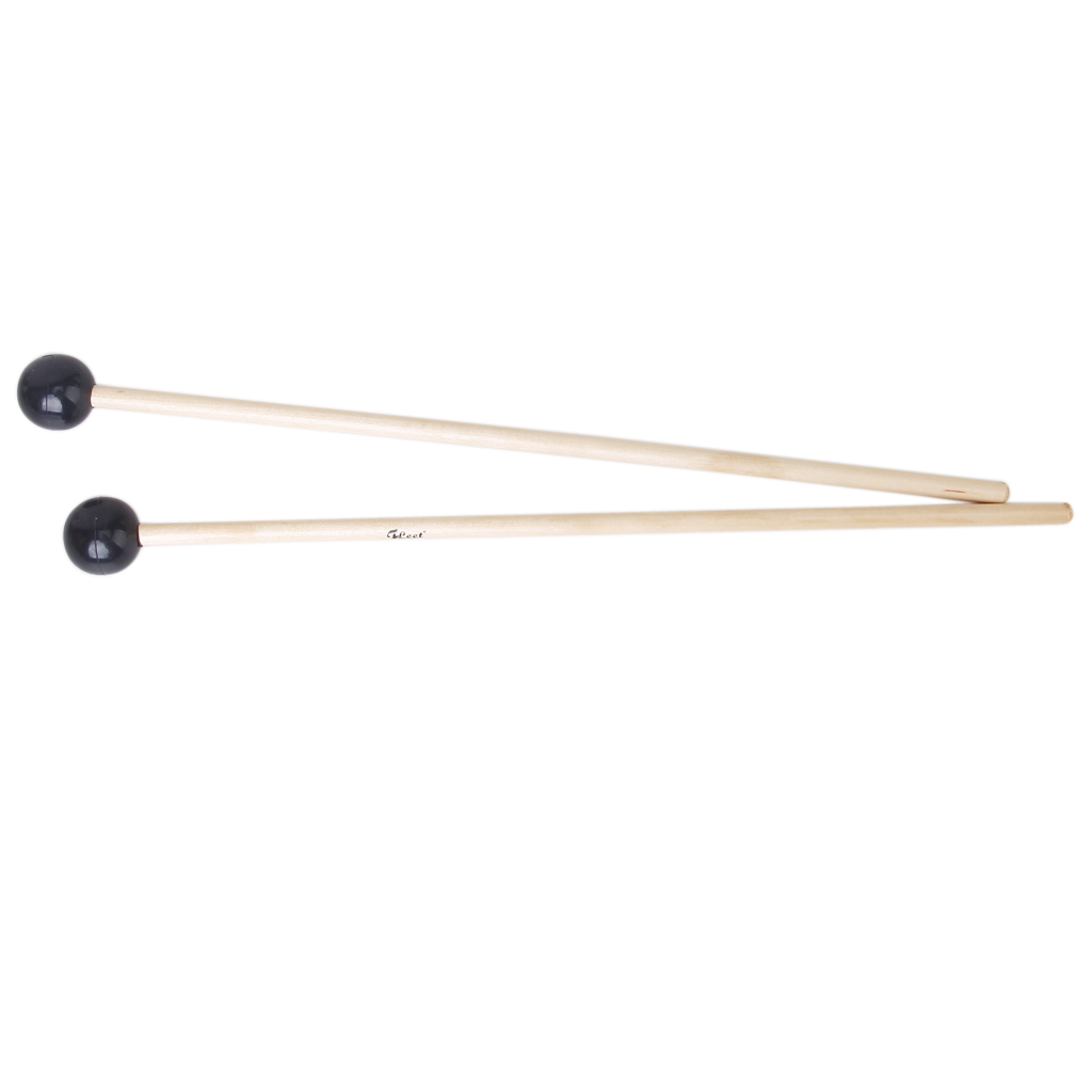 Set 2 Hardwood Glockenspiel Mallets Sticks Rubber Head