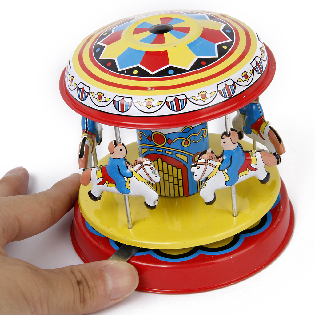 Colorful Carousel Model Tin Toy Collectible Gift