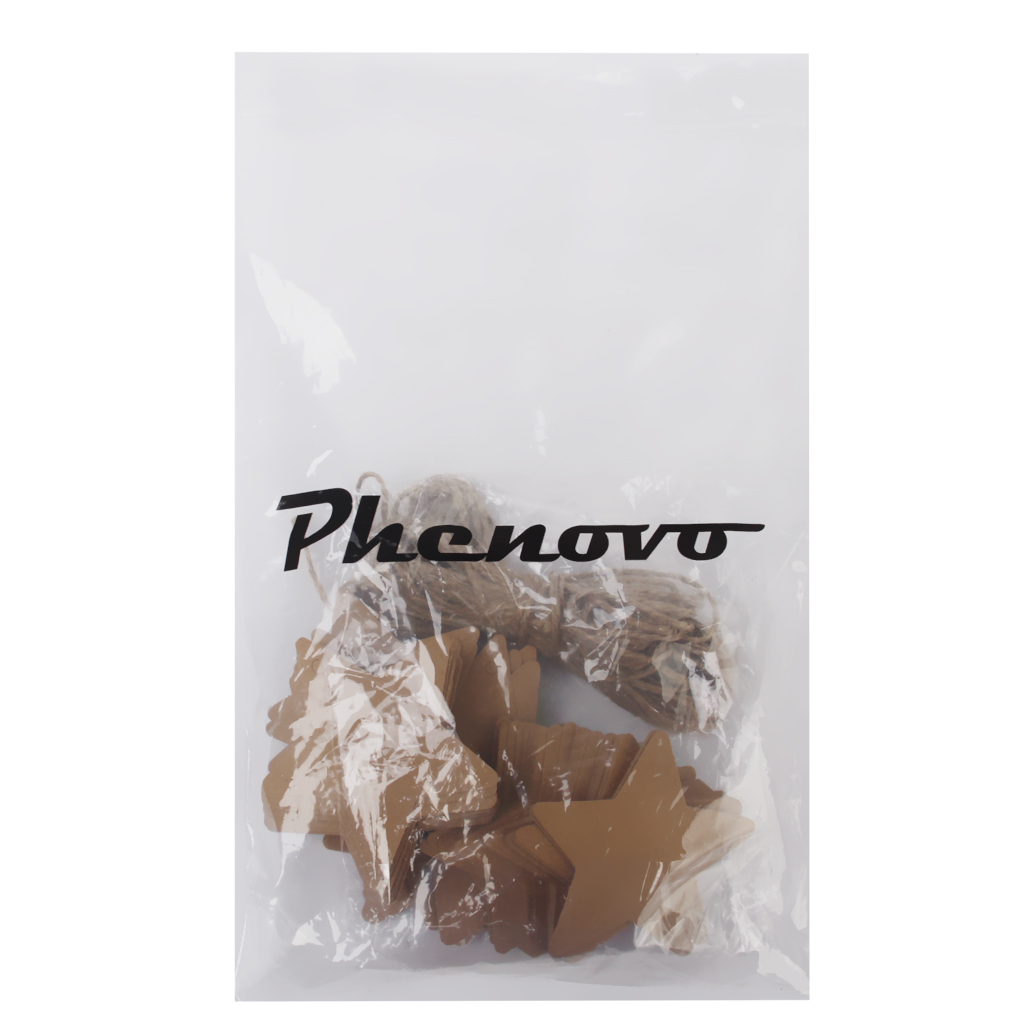 Phenovo Kraft Paper Blank Card DIY Gift Tags Pentagram Label 100pcs