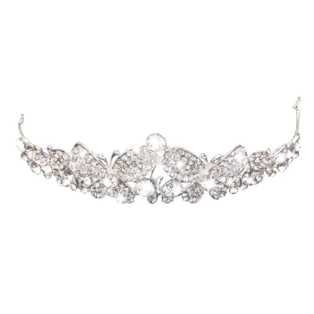 Stunning Wedding Bridal Crystal Tiara Rhinestone Butterfly Crown Headband