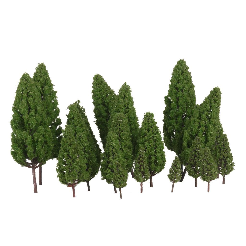 20pcs Tower Shaped Trees Model Train Scenery Landscape 1:50-400 Green