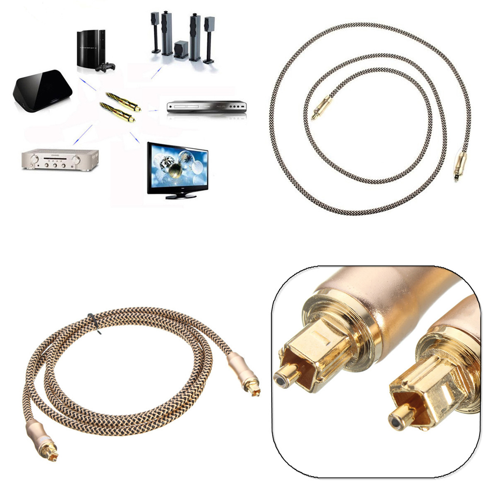 5FT Premium Toslink Fiber Optic Digital Audio Optical Cable S/PDIF Cord Wire