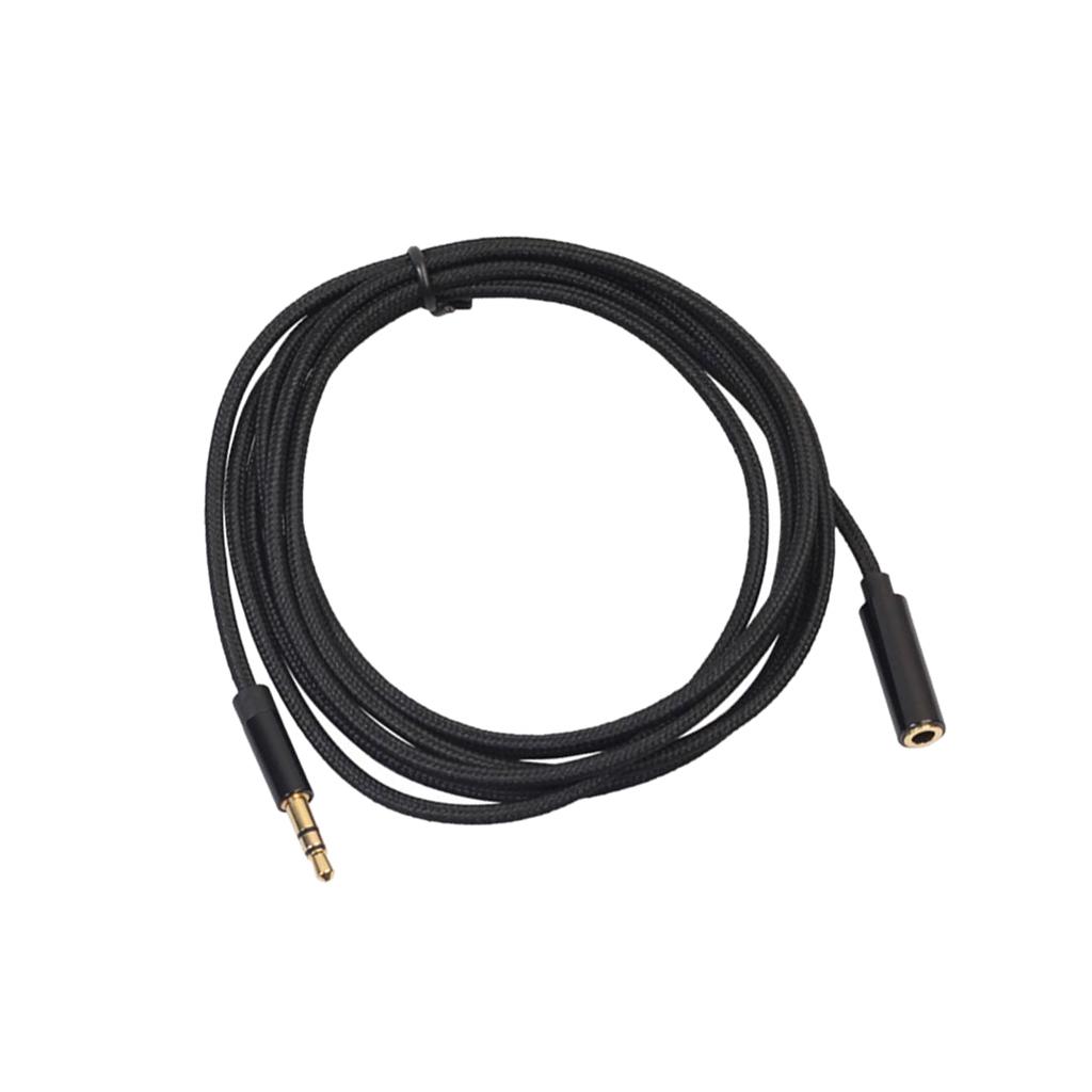 Headphone Extension Cable 3.5mm Jack Male to Female Aux Cable Black 1.8 m