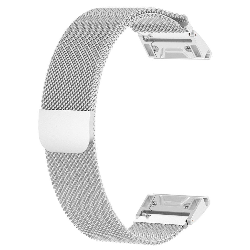 Magnetic Metal Stainless Steel Watch Band Strap for Garmin silver