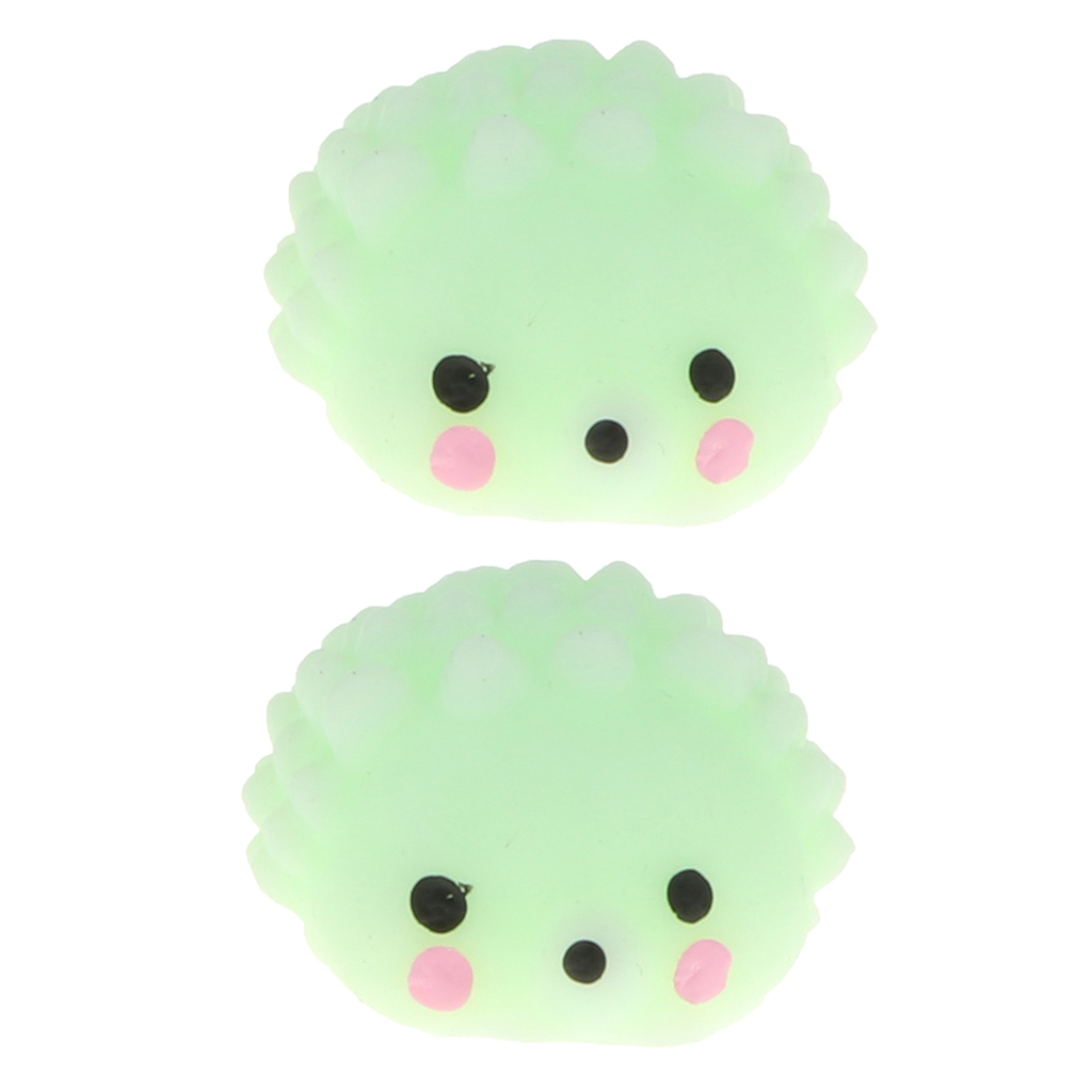 Cute Squishy Mini Animal Soft Silicone Toys Green Hedgehog 4x3x2cm