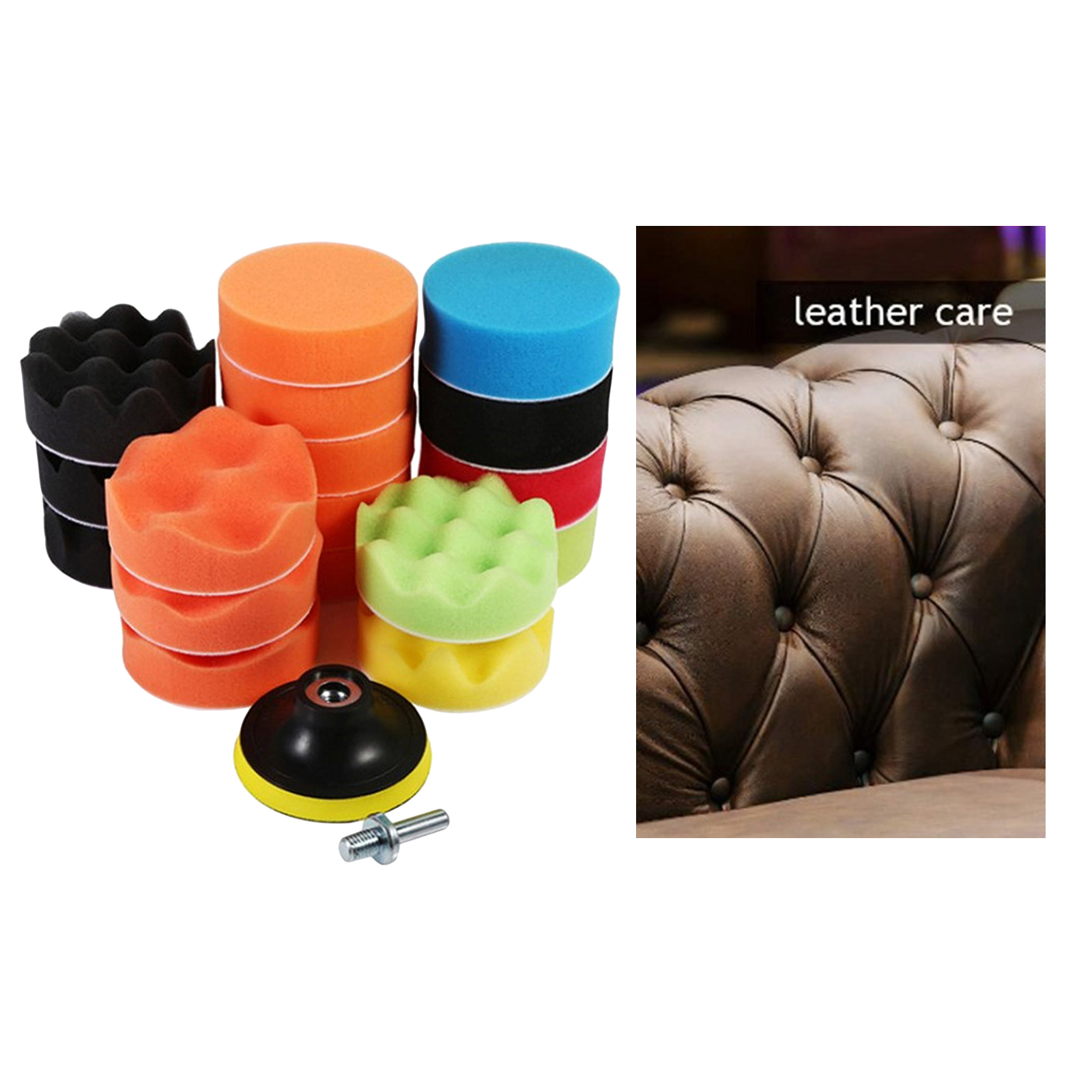 19/22/25pcs Car Polishing Pads Kit 3in with Adapter 2 in 1 for Polishing A