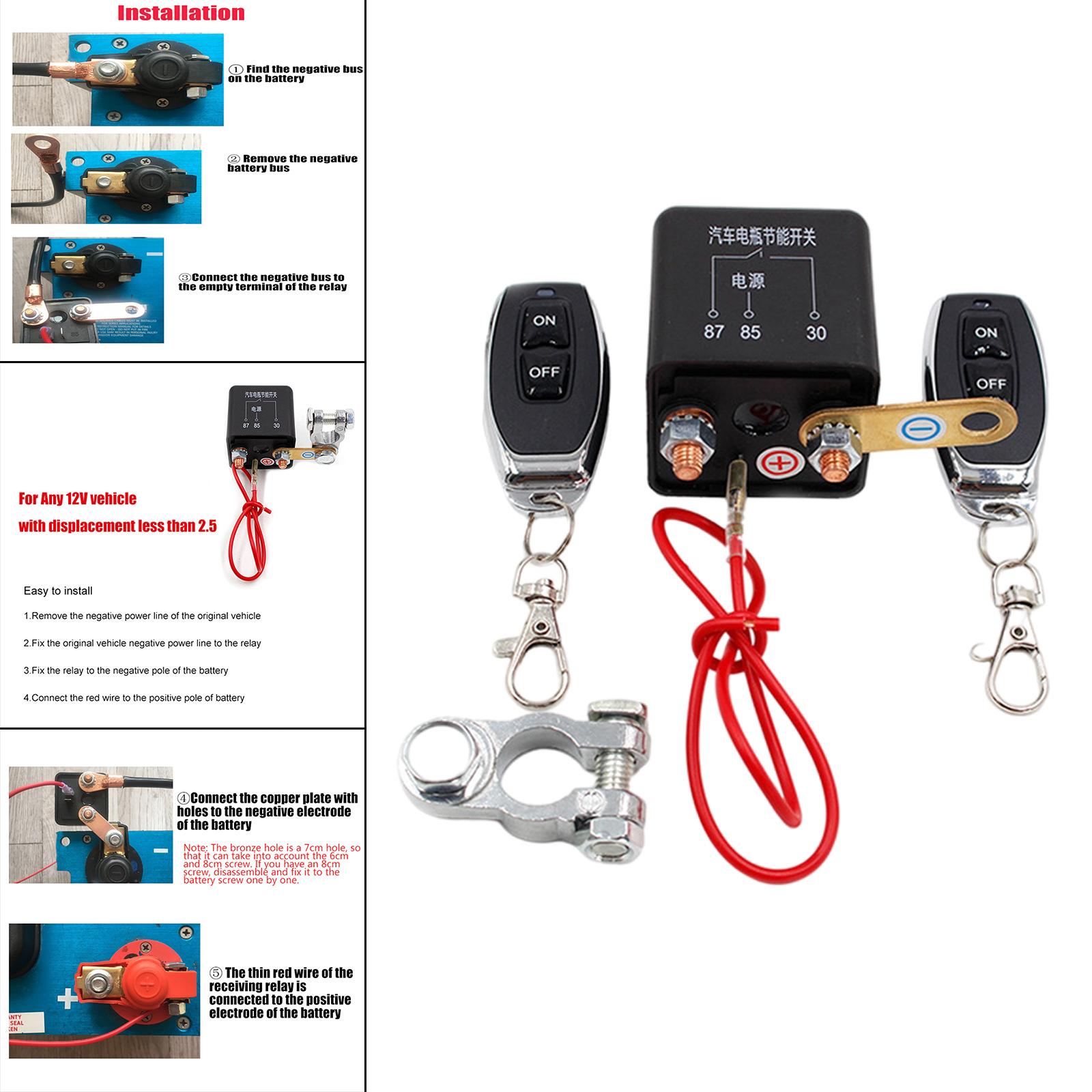 Car Battery Disconnect Switch Master Switches for Truck 2x Remote Control