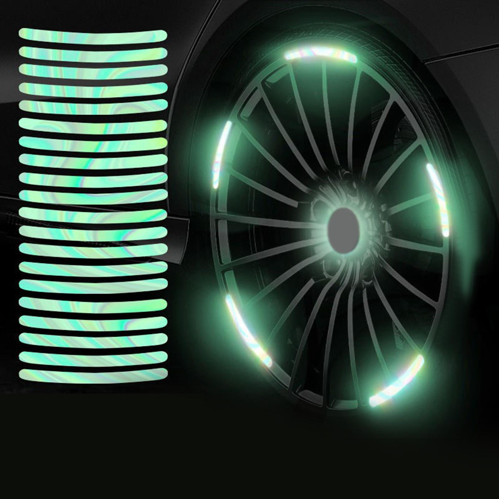 20Pcs Car Wheel Hub Reflective Stickers for Bicycle Night Driving