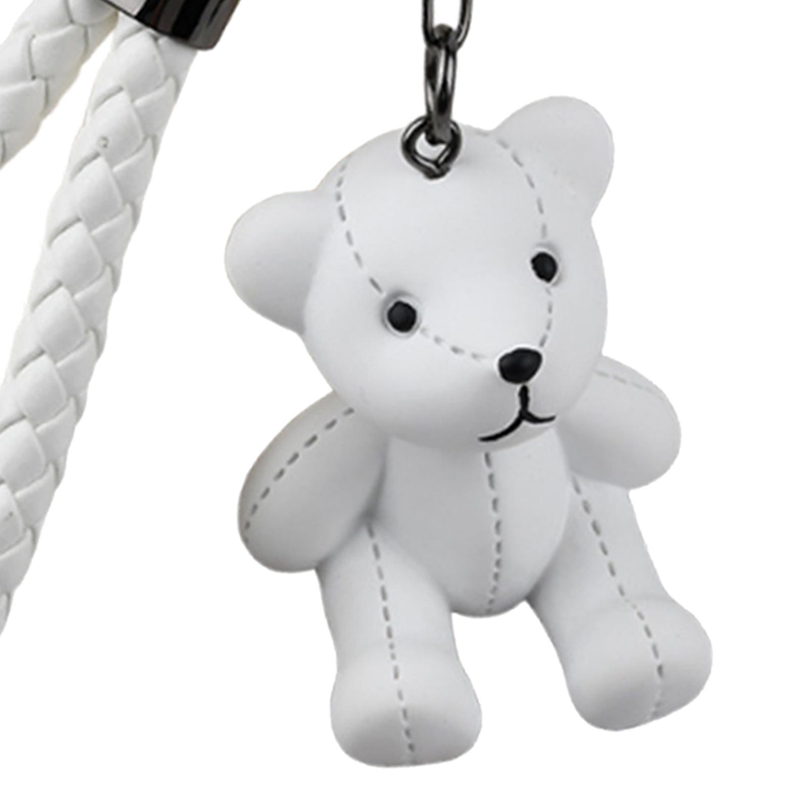 Bear Key Chain Pendant Resin Animal Pendant Creative Gift Car Bag Keychain White