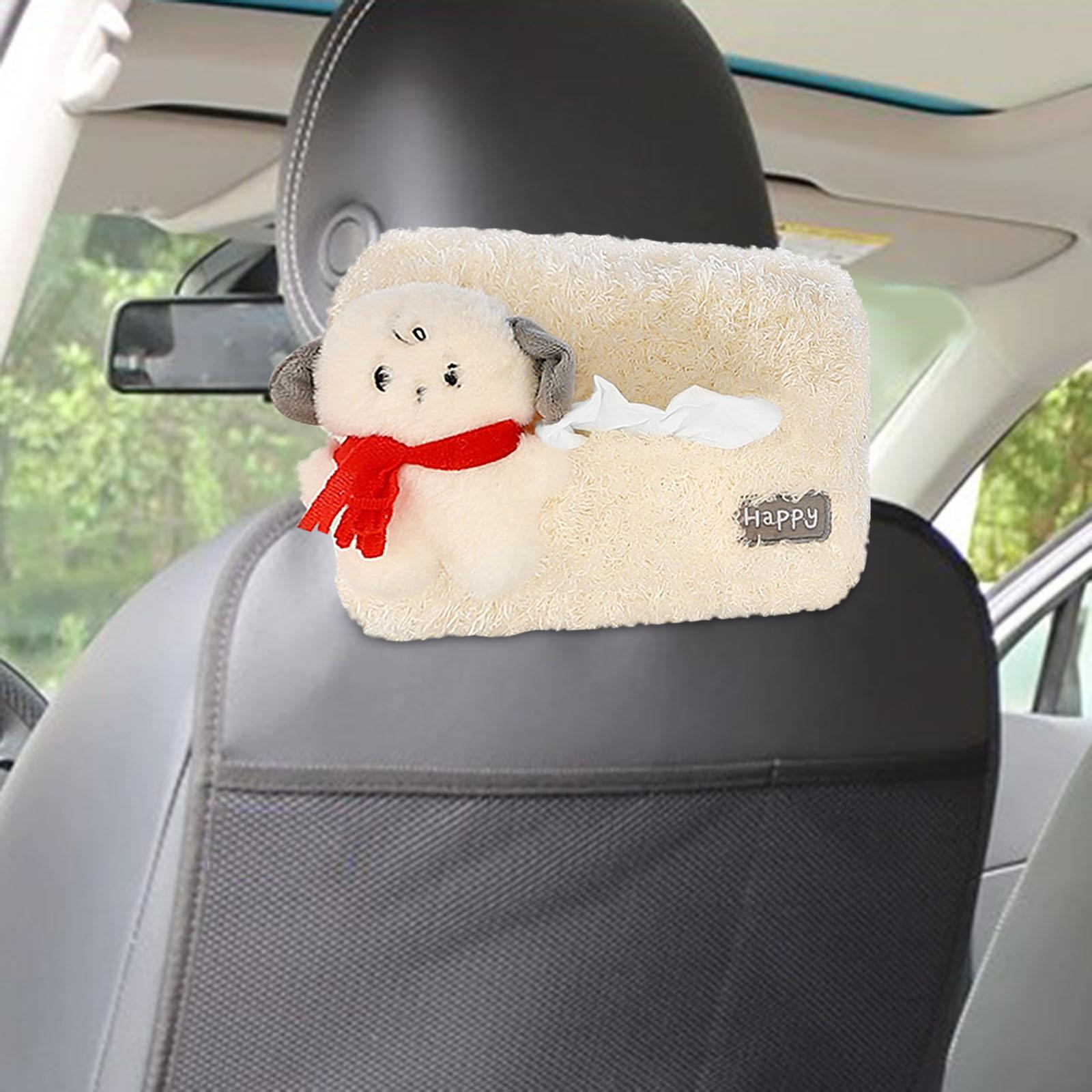 Cute Car Tissue Box Holder Comfortable Animal Short Plush Tissue Dispenser