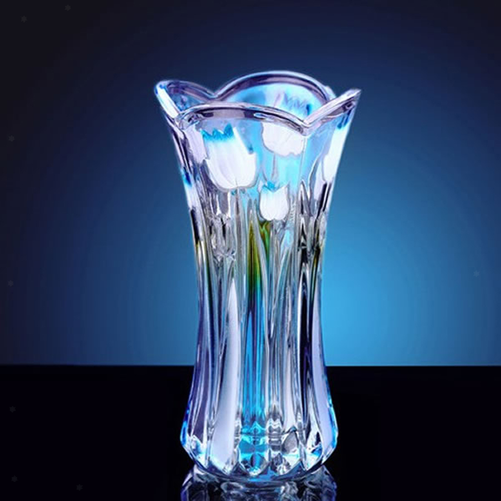 Crystal Glass Flower Vase Decorative Tabletop Vases for Home Living 
