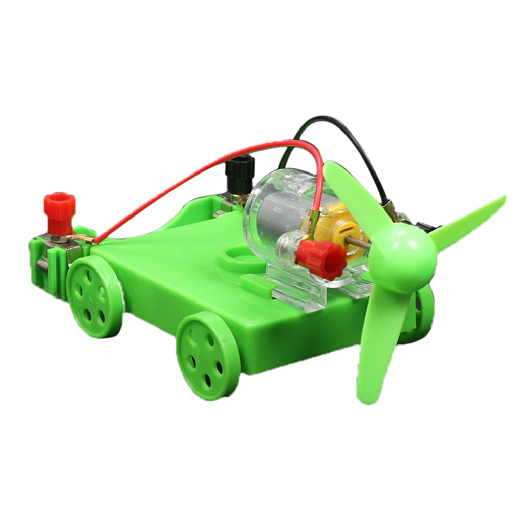 DIY Assembly Wind Power Car Educational Science Training Electric Motor Toys