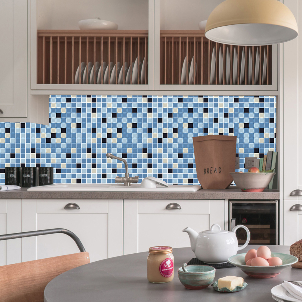 Self-adhesive Mosaic Wall Paper Sticker Tile Kitchen Bathroom Waterproof b