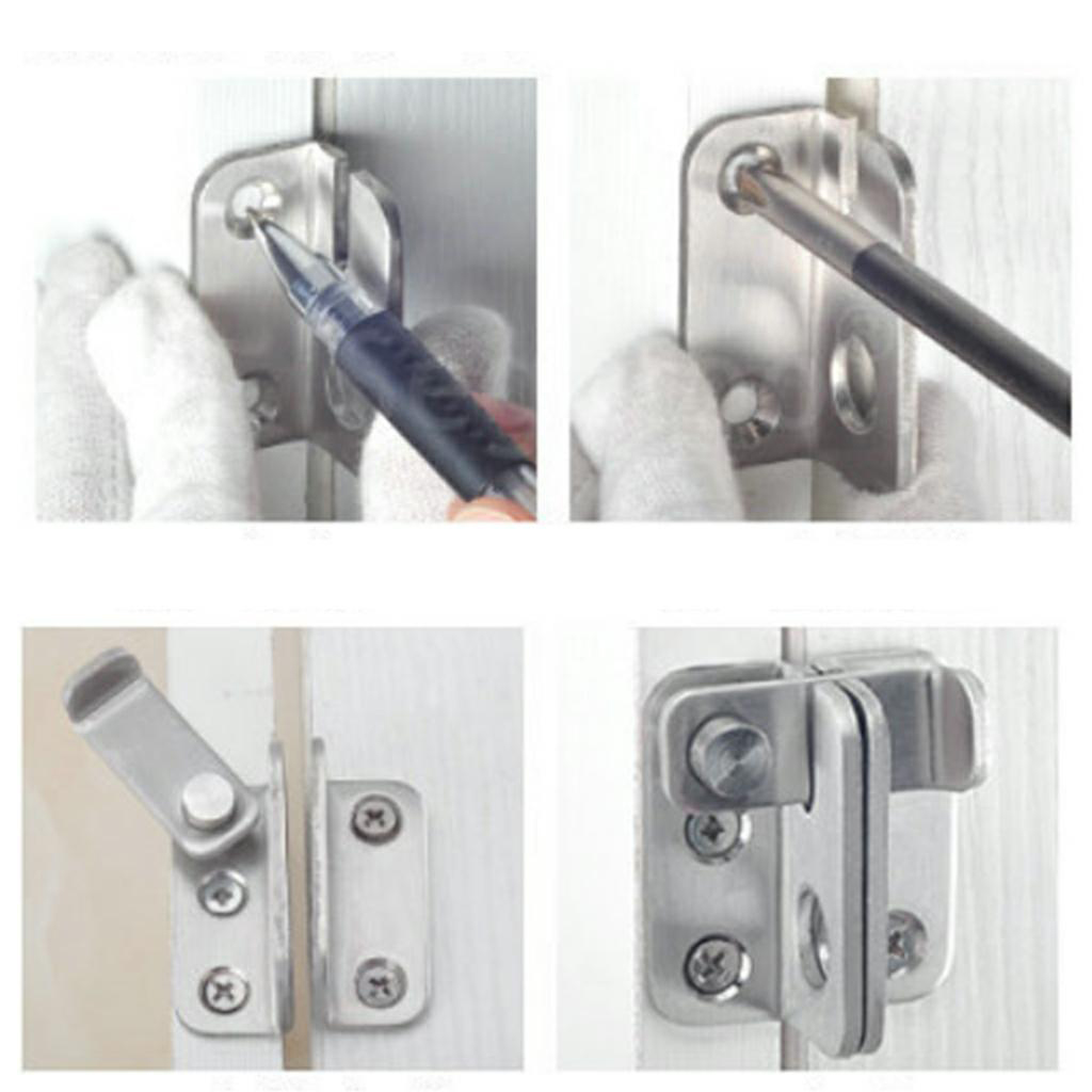 Stainless Steel Hasp Cabinet Door Latch Security Lock Hardware Right Open