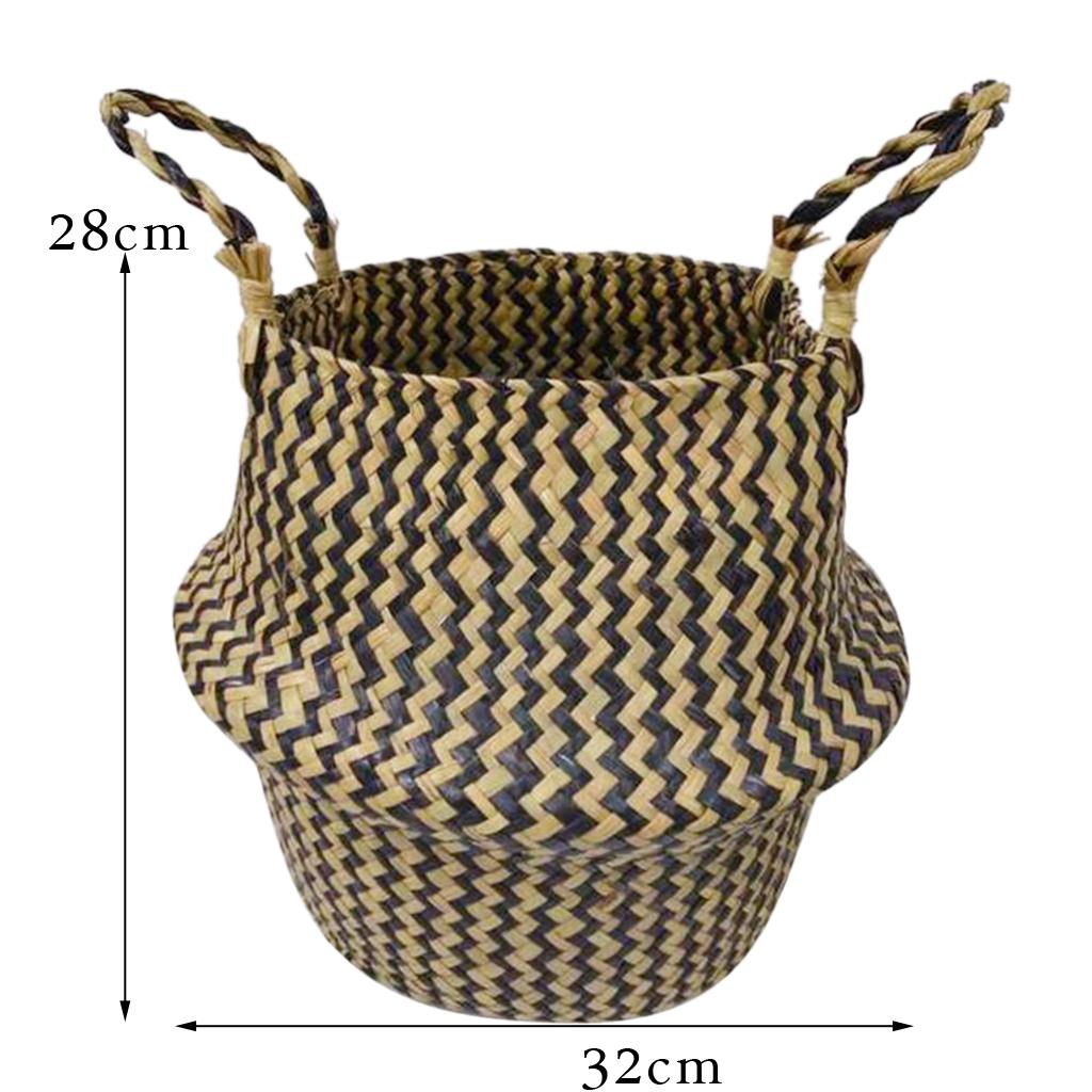 Seagrass Flowerpot Basket Plants Flower Pot Home Storage Bag Organizer B