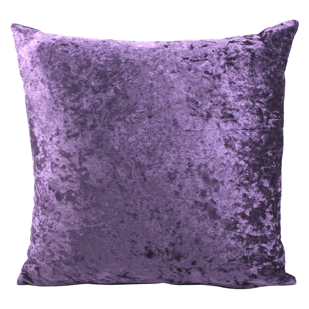 50x50cm Square Short Plush Velvet Throw Cushion Cover For Sofa Dark Purple