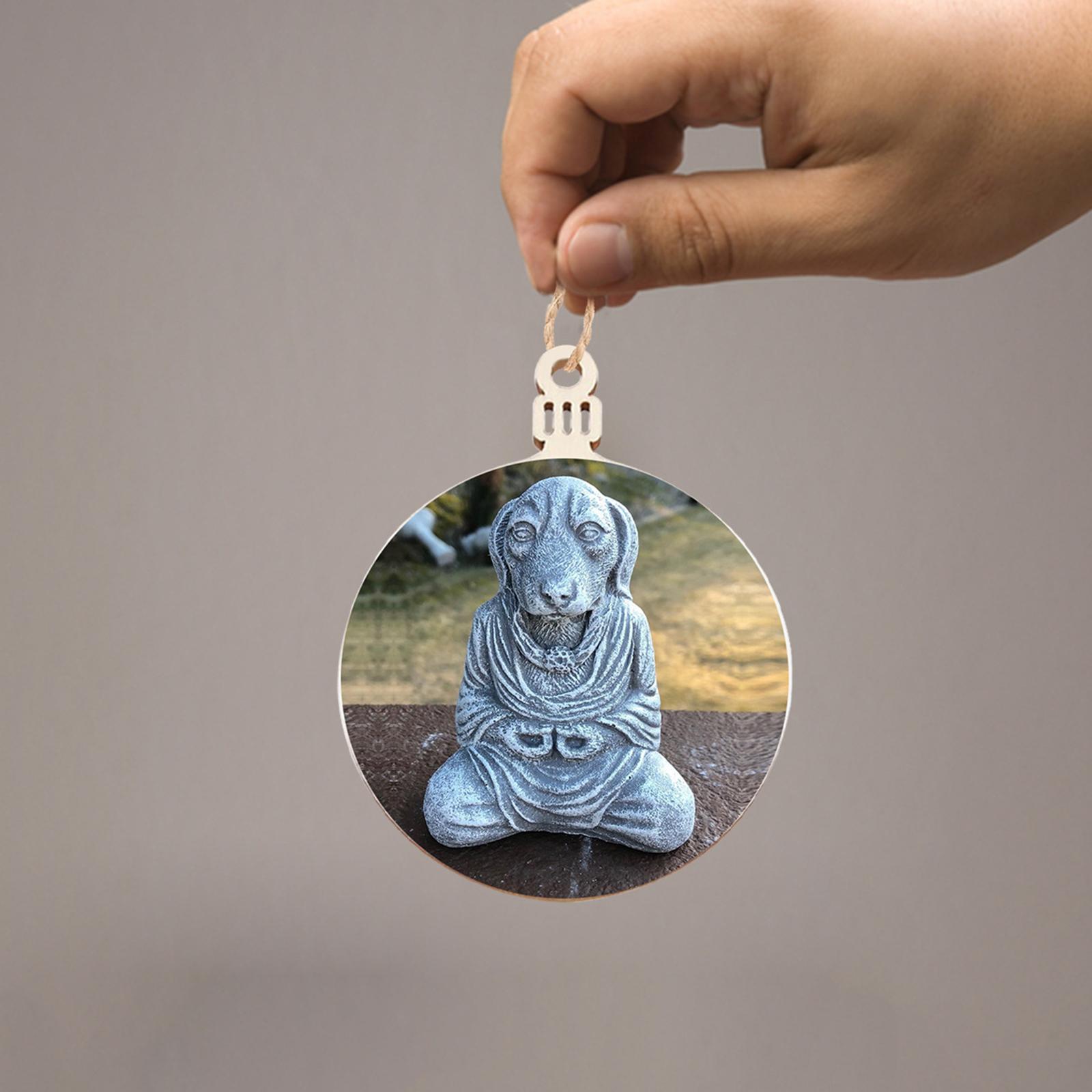 Meditating Buddha Dog Car Charm Hanging Ornament Statue Style 02