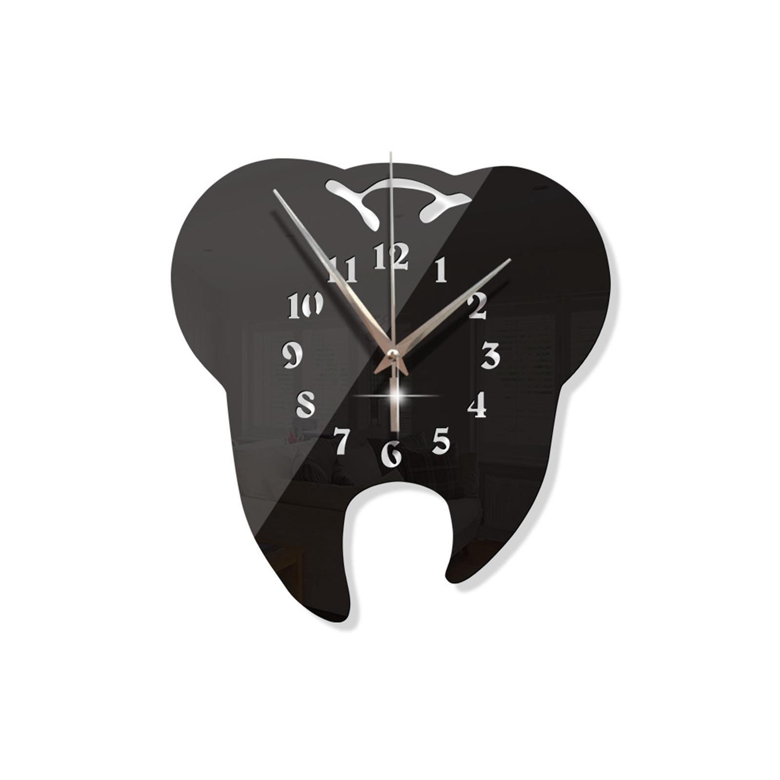 Modern Acrylic Wall Clocks Silent Decorative for Kitchen Office Black