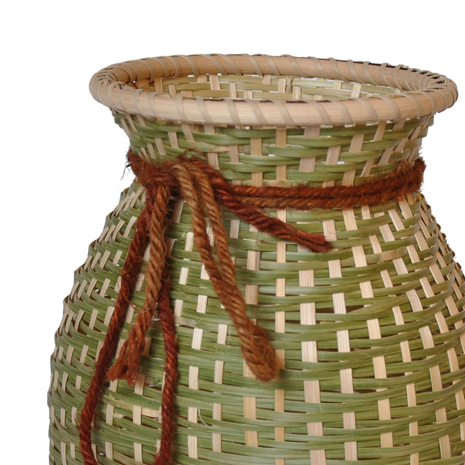 Bamboo Basket Planter Vase Organizer for Floral Arrangement Kitchen Home 10x14cm