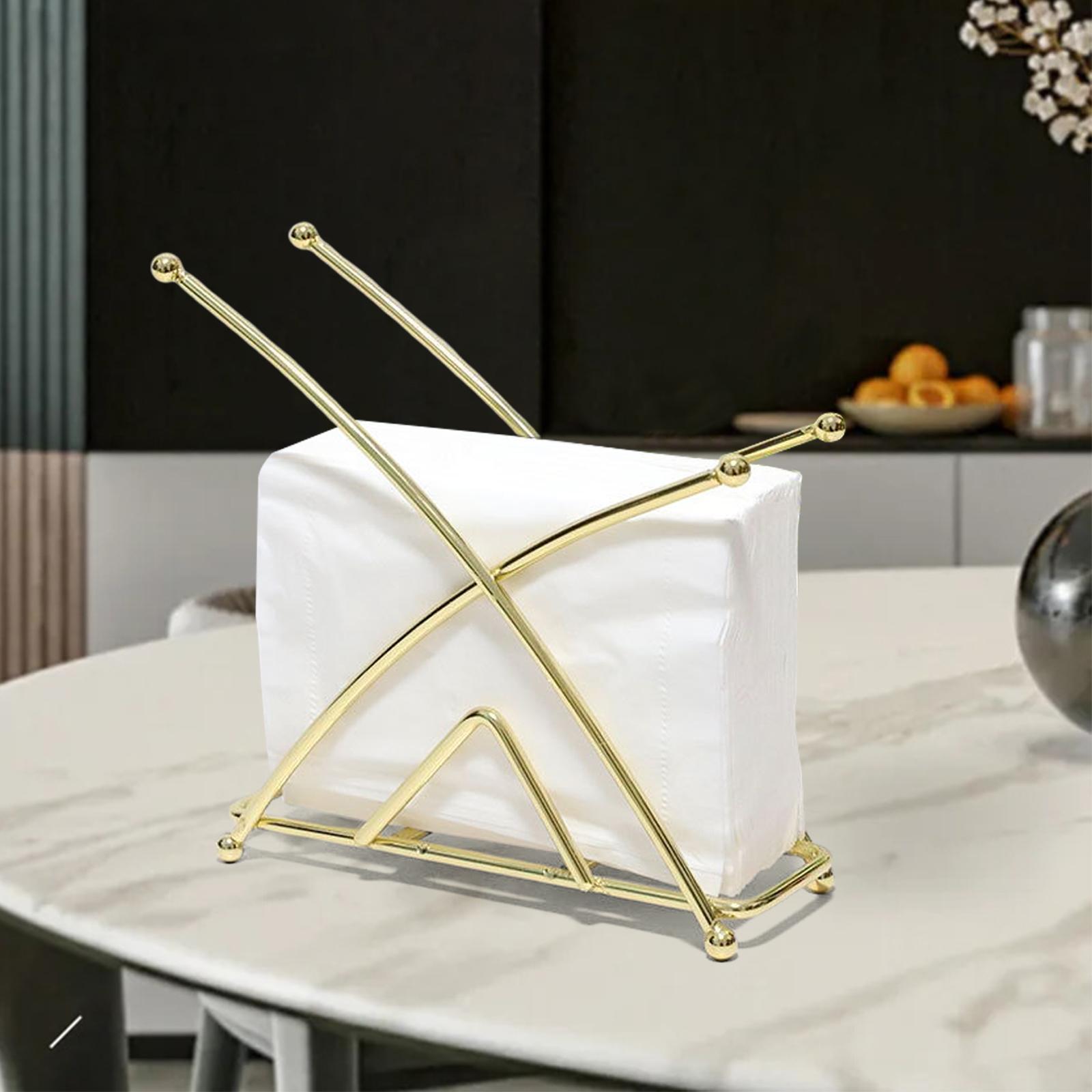 Modern Napkin Holder Tissue Dispenser Organizer Counter Table Home  Gold 