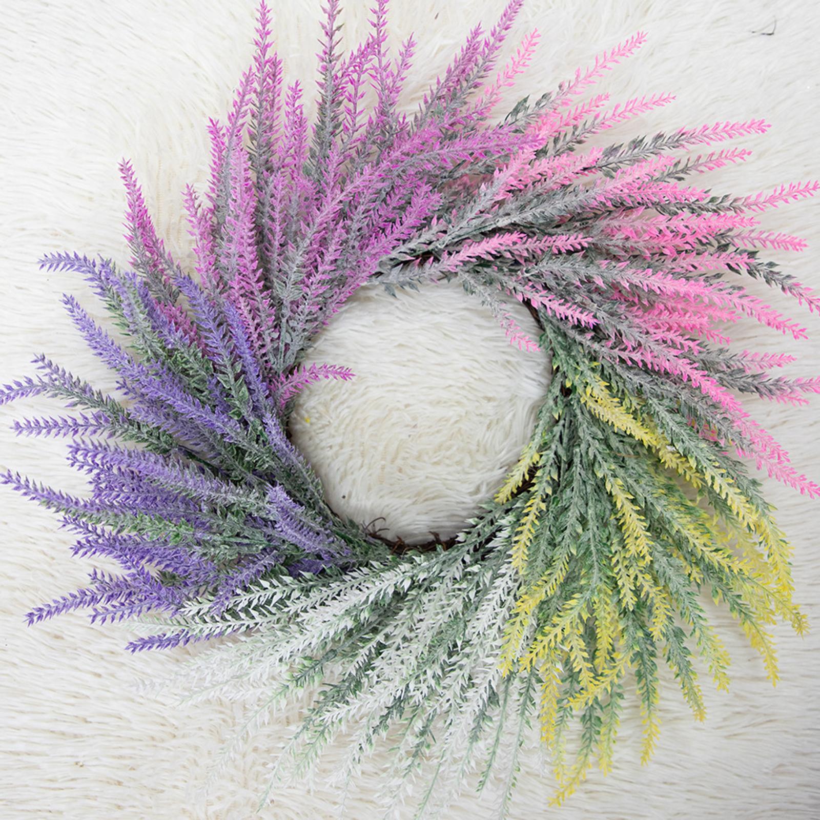 Artificial Flower Wreath Round Spring Summer Wreath for Garden Wedding Party