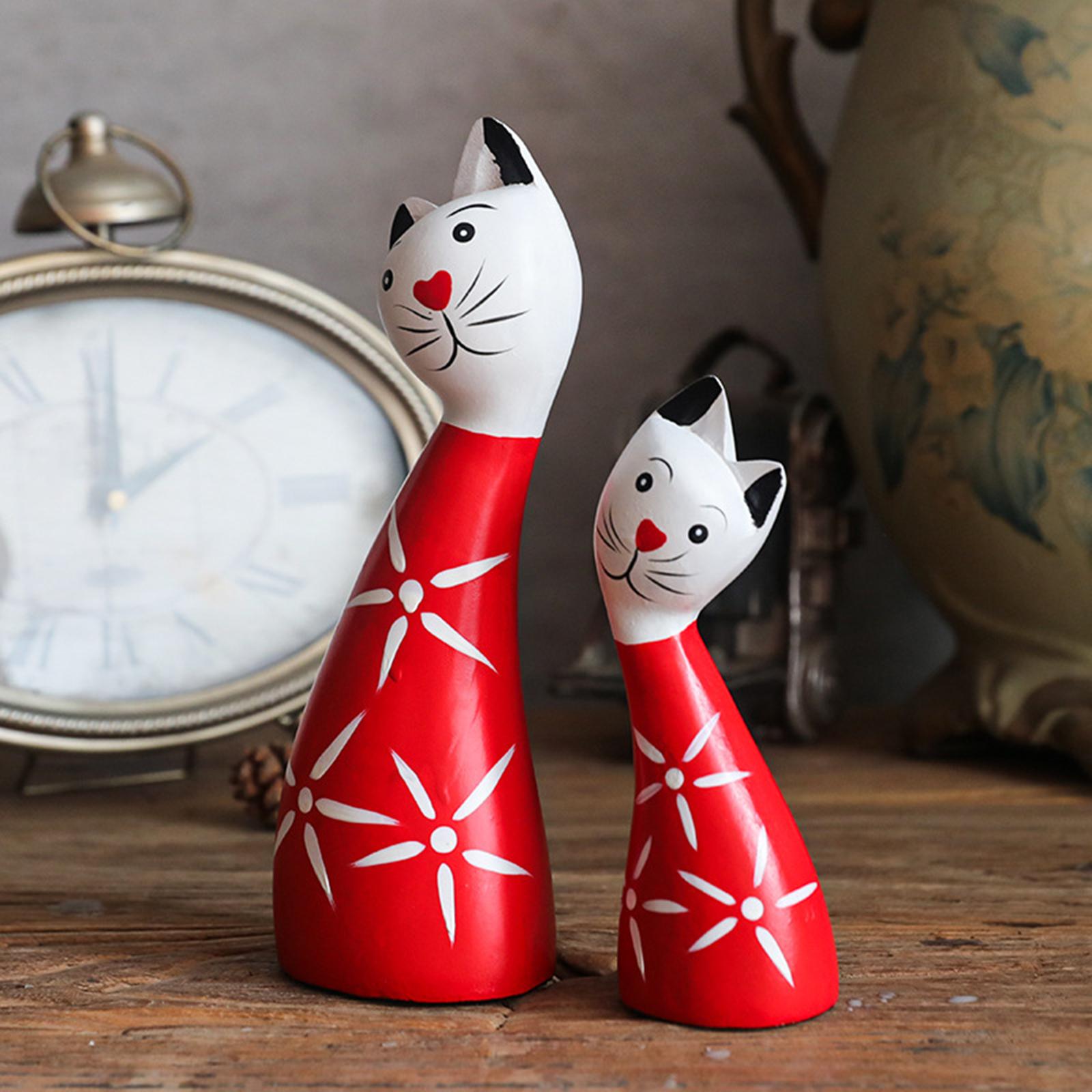 Cat Statue Gifts Desktop Figurine Cat Sculpture for Entryway House Bookshelf