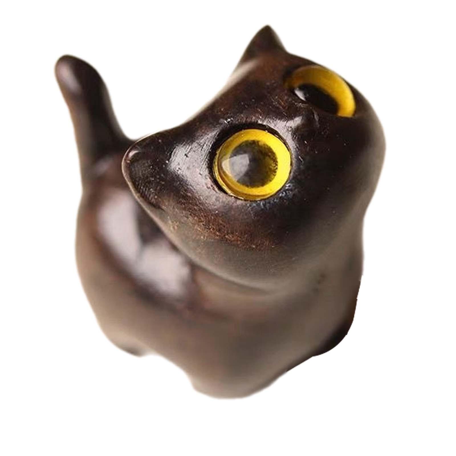 Wooden Cat Figurine