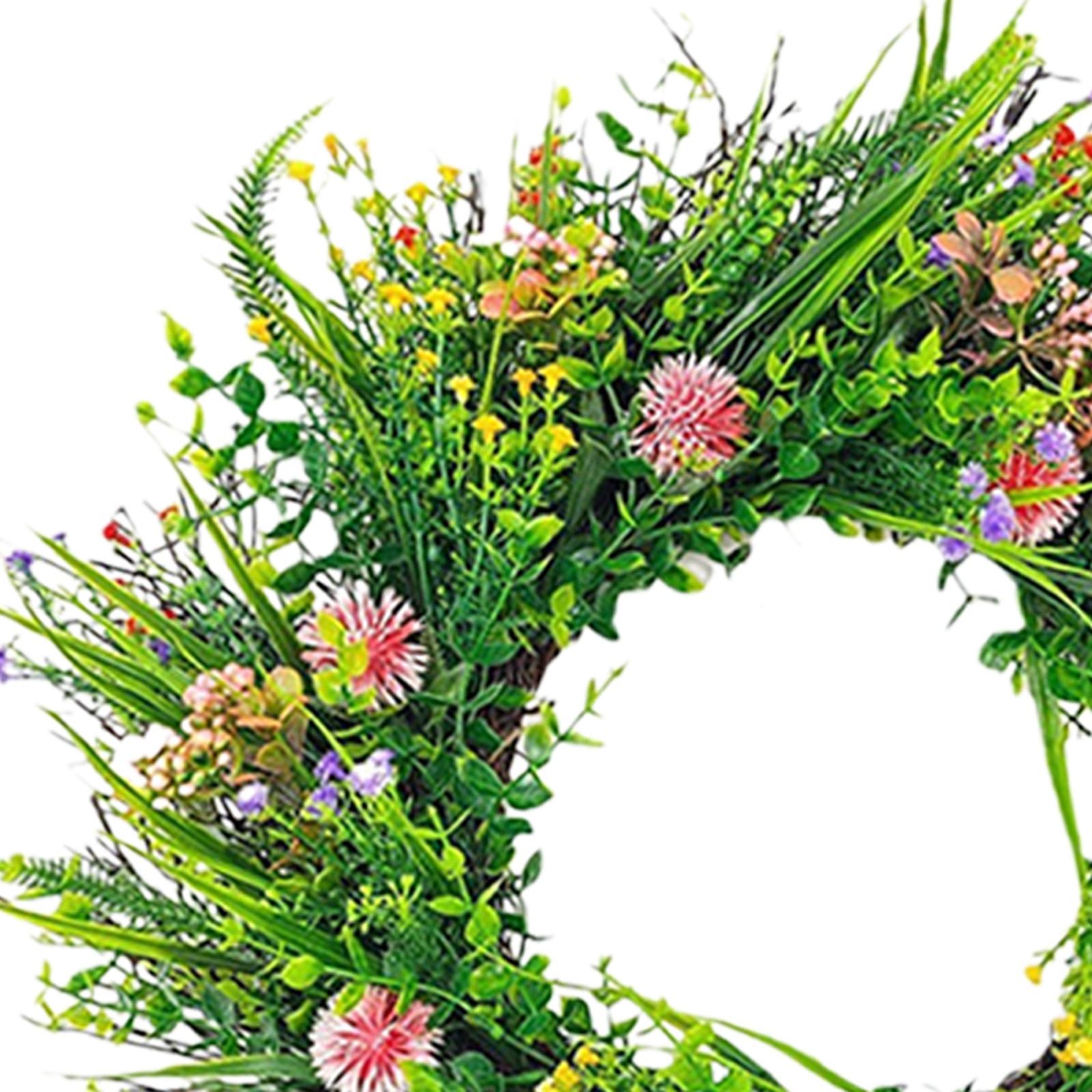 Front Door Spring Summer Wreath Artificial Wreath for Garden Farmhouse