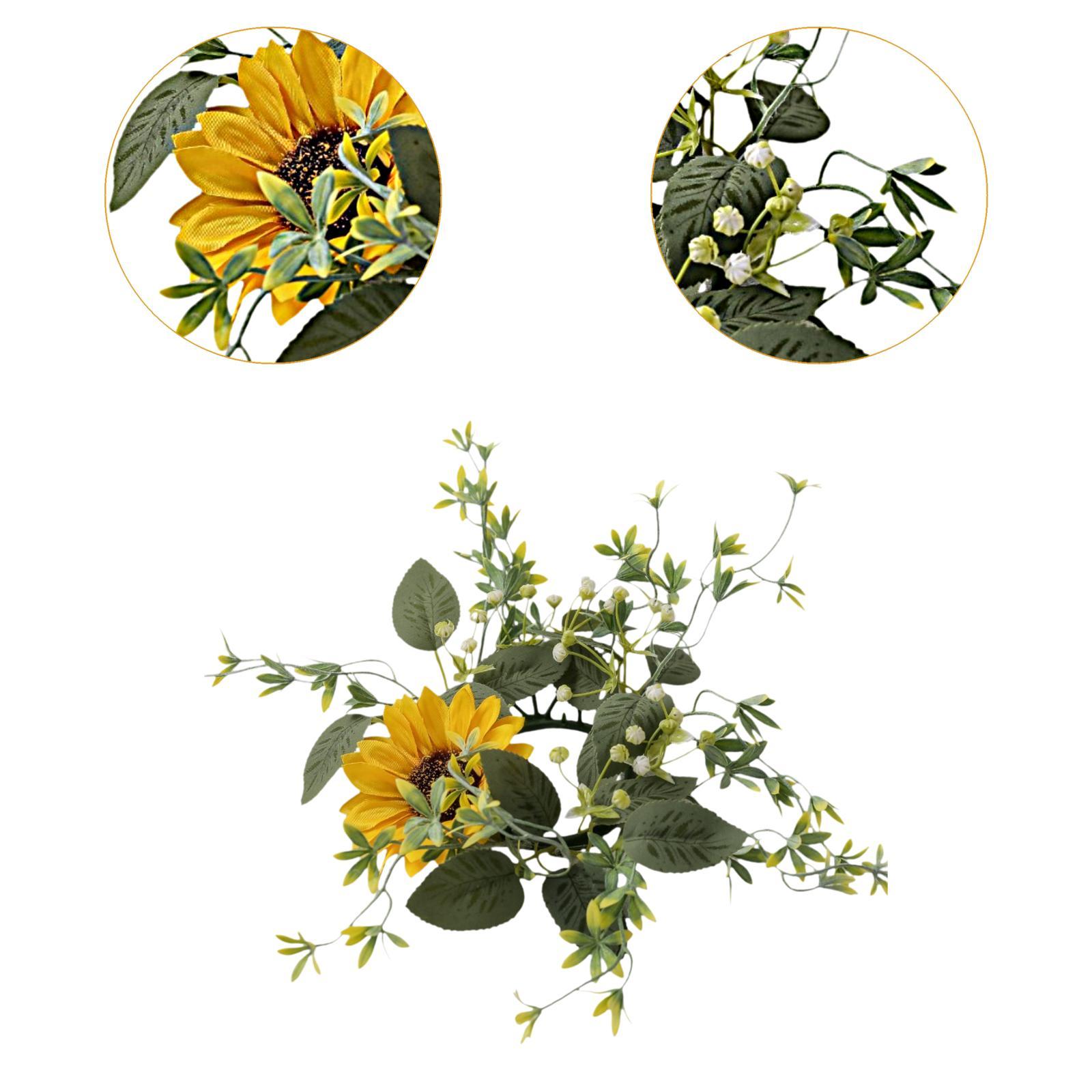 Candle Ring (25cm Dia) Farmhouse Wreath Candle Garland for Window Table