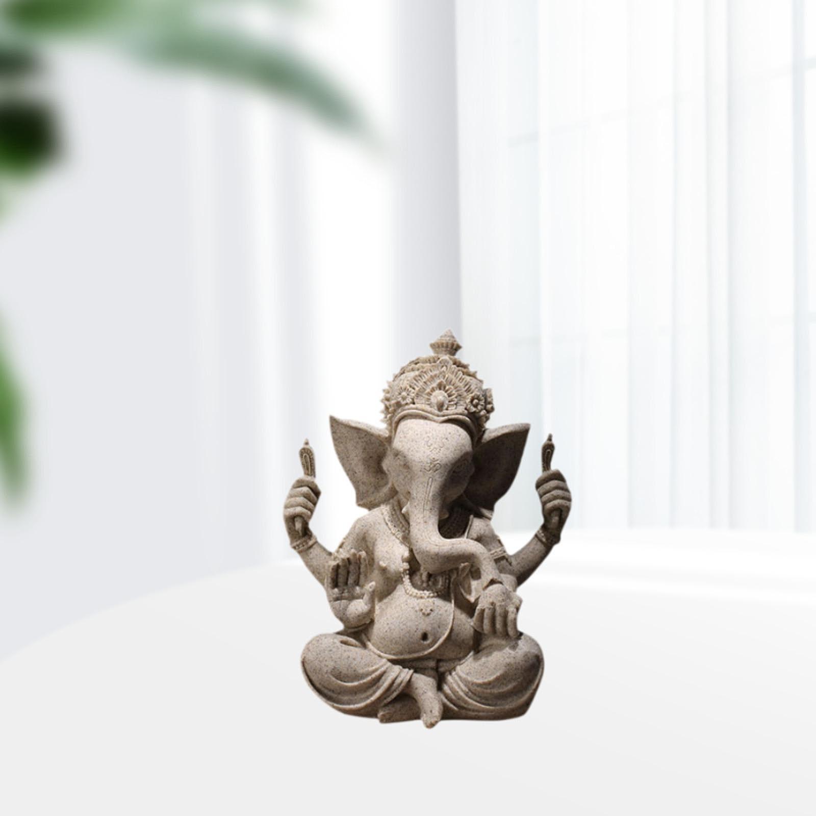 Indian Ganesh Buddha Statue Collectible Car Office Hindu Elephant God Buddha Small