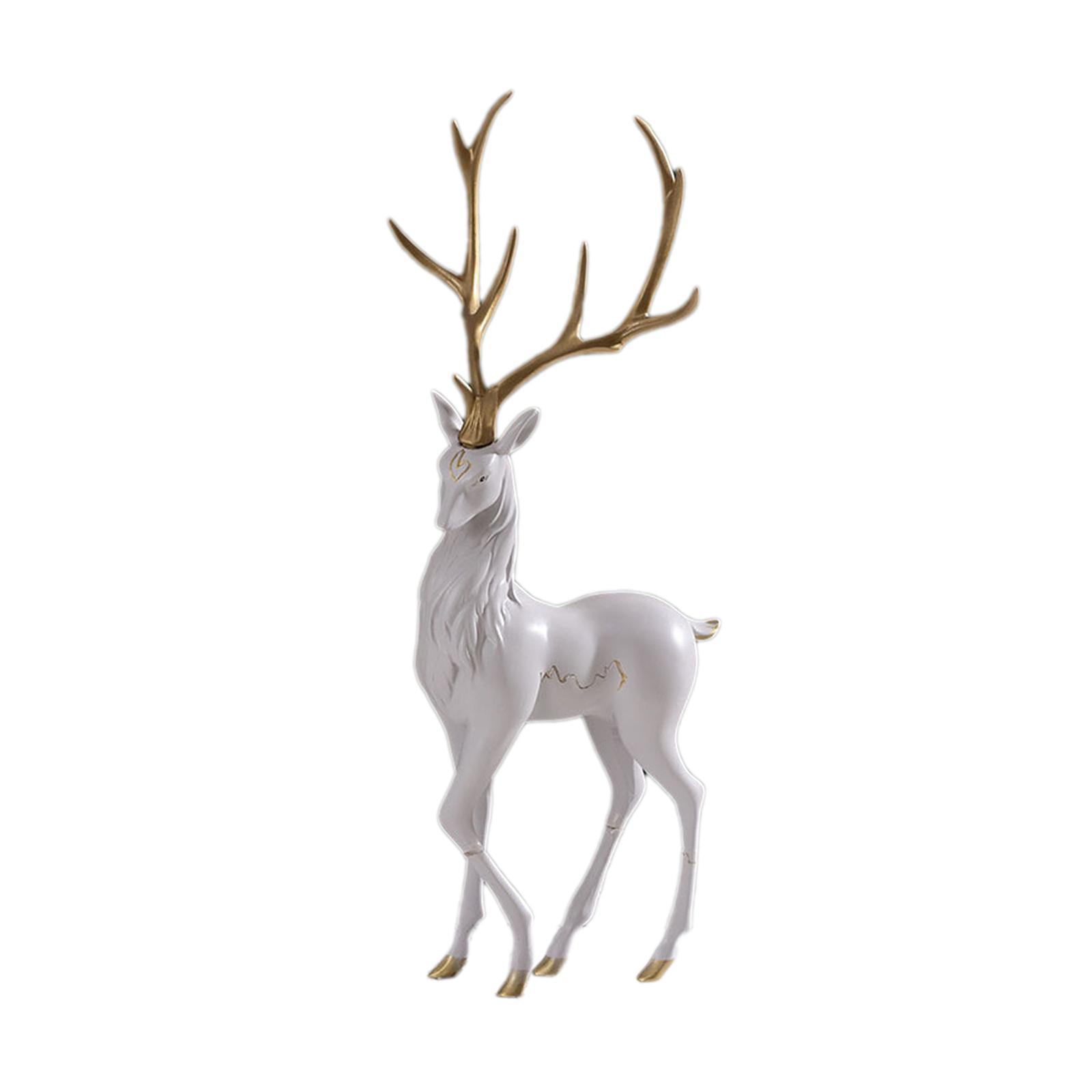Elk Figurine Resin White