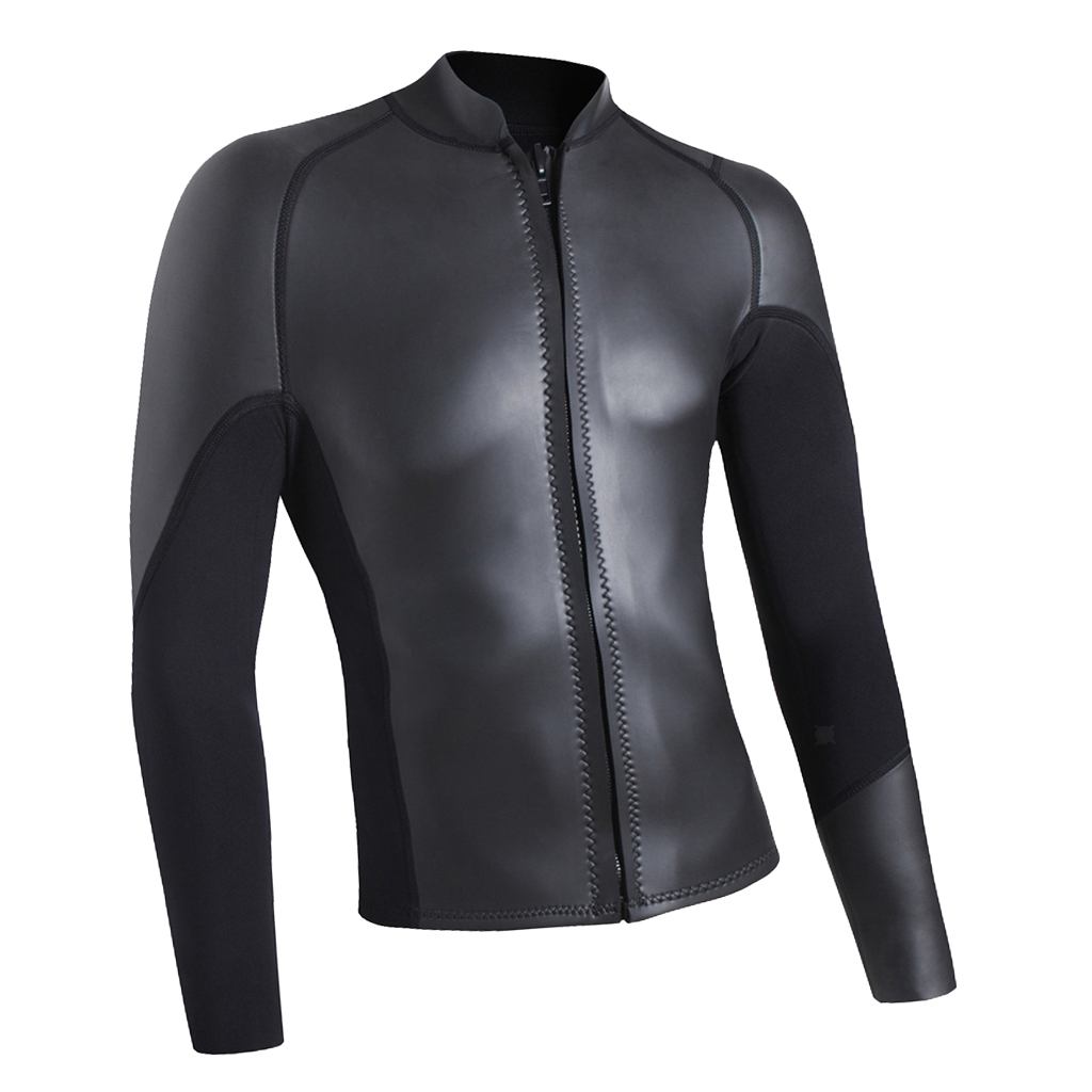 Women's Wetsuit Top 2mm Neoprene Wet Suit Jacket Front Zip Dive Rash