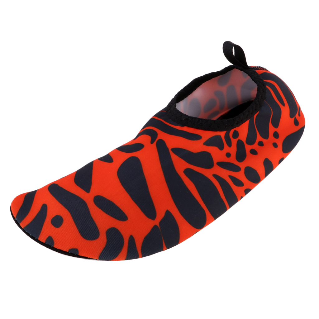 Unisex Non Slip Rubber Sole Water Shoes Diving Snorkeling Orange XS 32-33