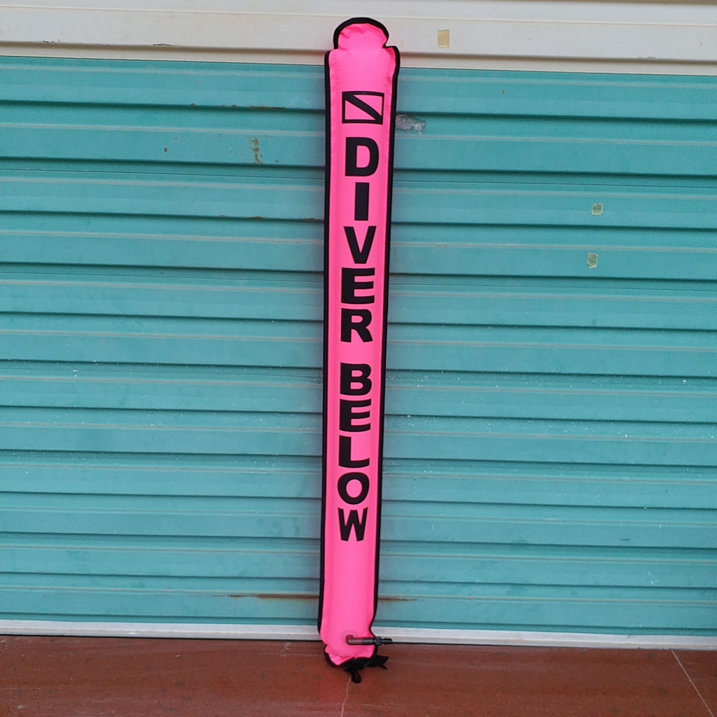 4Ft Scuba Diving Surface Marker Buoy SMB Underwater Safety Buoy Float Pink