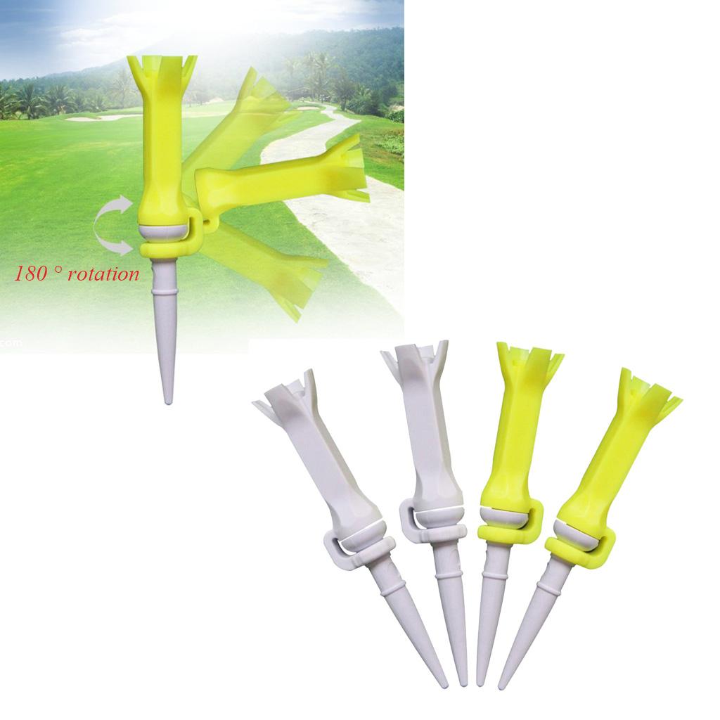 4x4pcs PU Plastic Golf Tees Oriented Guide Rotatable Flex Tees 76mm Trainer
