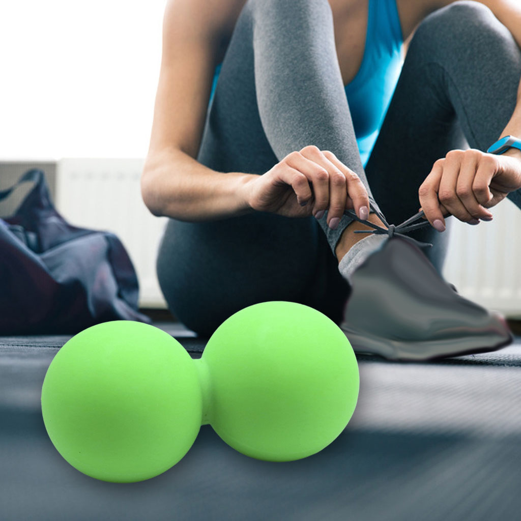 Double Lacrosse Ball Firm for Body Tension Stress Relief Yoga Green