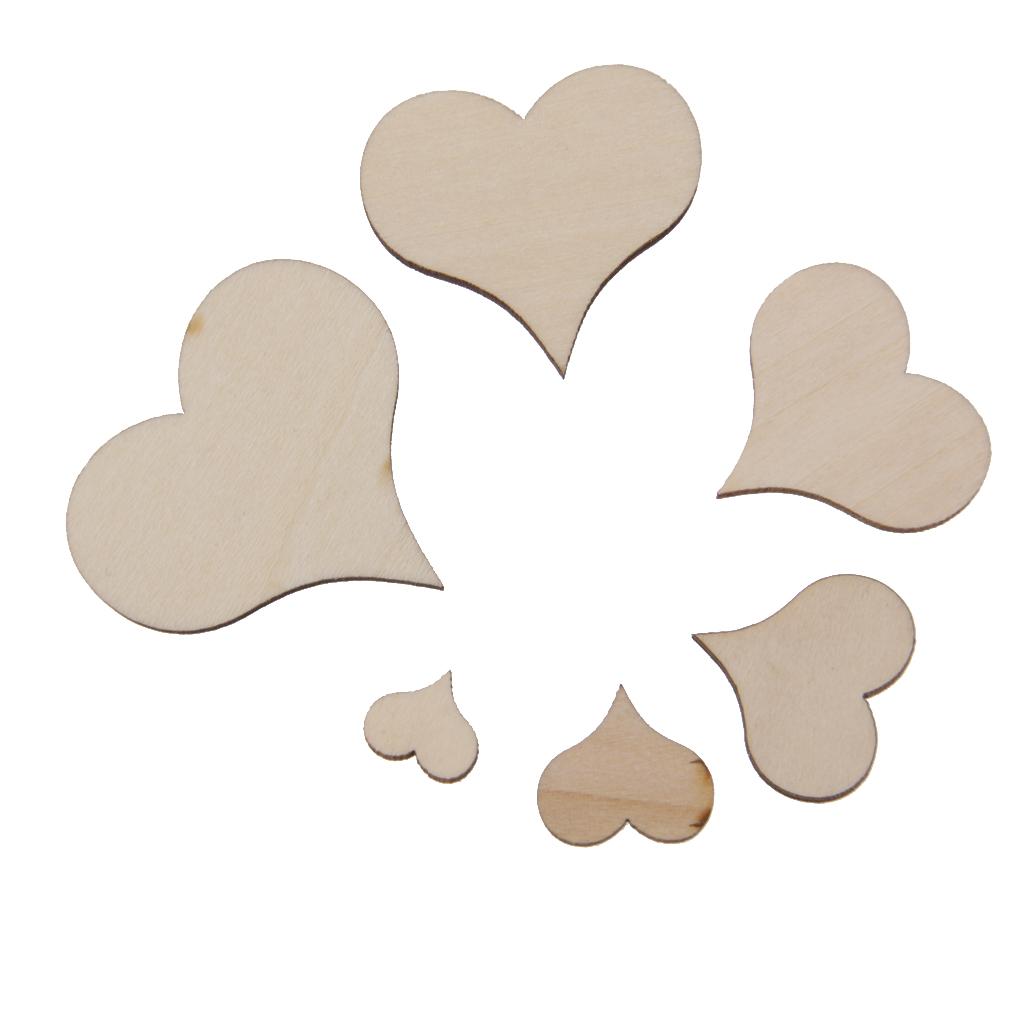 100Pcs Mini Wooden Hearts Embellishments for Craft 16.5x3mm