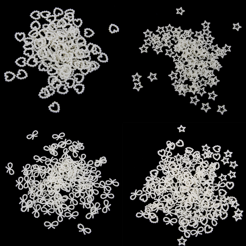 100 Bowknot Shaped Faux Pearls Cabochon Embellishments Wedding Card Making