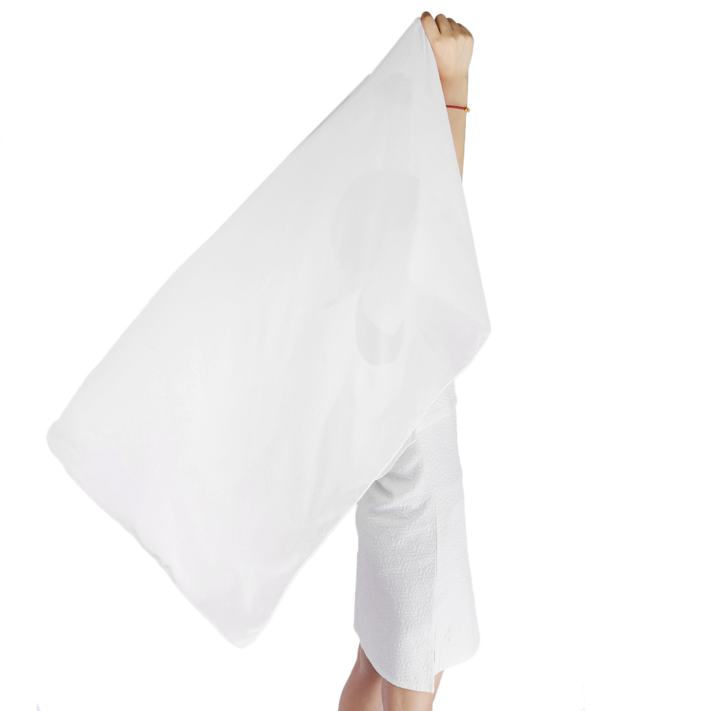 Women Large Chiffon Swimwear Pareo Scarf Beach Cover-Up Wrap Sarong White